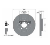 Disco de freno TEXTAR 92243103 delantero, ventilado , 1 Pieza