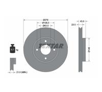 Disco de freno TEXTAR 92252403 delantero, ventilado , 1 Pieza
