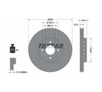 Disco de freno TEXTAR 92254603 delantero, ventilado , 1 Pieza