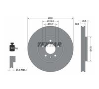 Disco de freno TEXTAR 92256803 delantero, ventilado , 1 Pieza