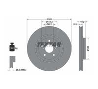 Disco de freno TEXTAR 92259405 delantero, ventilado , altamente carbonizado, 1 Pieza