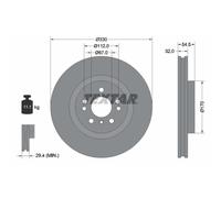 Disco de freno TEXTAR 92260405 delantero, ventilado , altamente carbonizado, 1 Pieza