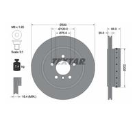 Disco de freno TEXTAR 92265925 trasero, ventilado , altamente carbonizado, 1 Pieza