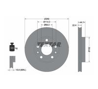 Disco de freno TEXTAR 92272603 delantero, ventilado , 1 Pieza