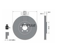 Disco de freno TEXTAR 92275905 delantero, ventilado , altamente carbonizado, 1 Pieza