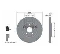 Disco de freno TEXTAR 92278905 delantero, ventilado , altamente carbonizado, 1 Pieza
