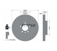 Disco de freno TEXTAR 92307705 delantero, ventilado , altamente carbonizado, 1 Pieza