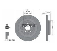 Disco de freno TEXTAR 92307905 trasero, ventilado , perforado, altamente carbonizado, 1 Pieza