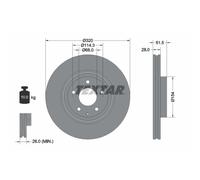 Disco de freno TEXTAR 92315203 delantero, ventilado , 1 Pieza