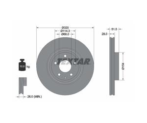 Disco de freno TEXTAR 92315203 delantero, ventilado , 1 Pieza