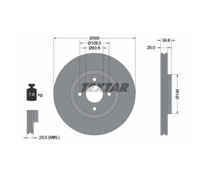 Disco de freno TEXTAR 92315503 delantero, ventilado , 1 Pieza