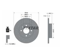 Disco de freno TEXTAR 92316003 trasero, perforado, macizo, 1 Pieza