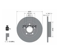 Disco de freno TEXTAR 92316803 trasero, macizo, 1 Pieza