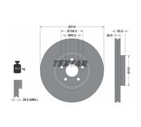 Disco de freno TEXTAR 92317203 delantero, ventilado , 1 Pieza