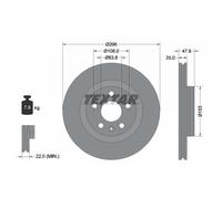 Disco de freno TEXTAR 92323905 delantero, ventilado , altamente carbonizado, 1 Pieza