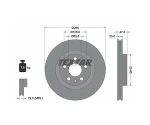Disco de freno TEXTAR 92323905 delantero, ventilado , altamente carbonizado, 1 Pieza