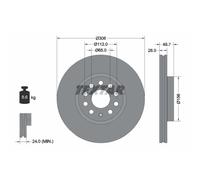 Disco de freno TEXTAR 92334805 delantero, ventilado , altamente carbonizado, 1 Pieza