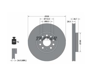 Disco de freno TEXTAR 92334805 delantero, ventilado , altamente carbonizado, 1 Pieza