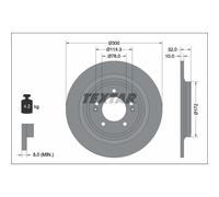 Disco de freno TEXTAR 92337203 trasero, macizo, 1 Pieza