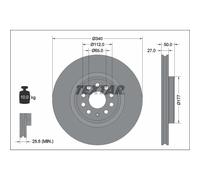 Disco de freno TEXTAR 92337405 delantero, ventilado , altamente carbonizado, 1 Pieza