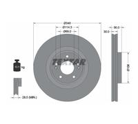 Disco de freno TEXTAR 92342803 delantero, ventilado , 1 Pieza