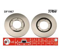 Disco de freno TRW DF1967 para NISSAN PATROL GR IV (Y60, GR) 2.8 1988-1997