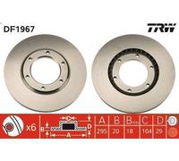 Disco de freno TRW DF1967 delantero, ventilado , 1 Pieza