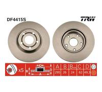 Disco De Freno Trw DF4415S Trw Single para Toyota Eje Delantero