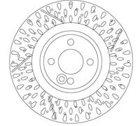Disco de freno TRW DF6930S delantero, perforado, ranurado, altamente carbonizado, 1 Pieza