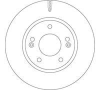 Disco de freno TRW DF6936 delantero, ventilado , 1 Pieza