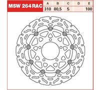 Disco de freno TRW MSW264RAC, 1 Pieza