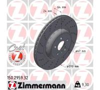 Disco de freno ventilación interna 150.2959.32 ZIMMERMANN