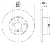 HELLA 8DD 355 133-801 Disco de freno