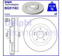 Disco de freno ventilado BG5116C DELPHI para MITSUBISHI ECLIPSE CROSS