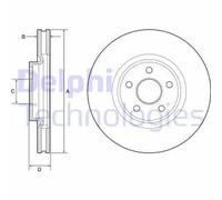 Disco de freno ventilado BG9203C DELPHI para FORD FORD USA