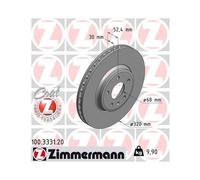 Disco De Freno Zimmermann 100.3331.20 Coat Z para Vag Audi (faw) Eje Delantero