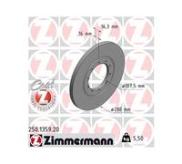 Disco De Freno Zimmermann 250.1359.20 Coat Z para Ford Eje Trasero
