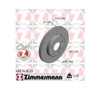 2x Disco de freno ventilación interna 400.1426.20 ZIMMERMANN para MERCEDES-BENZ
