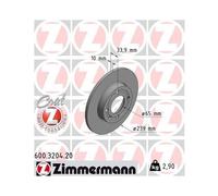 Disco De Freno Zimmermann 600.3204.20 Coat Z para Vag Eje Delantero