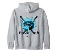 Disco de Hockey derretido con Palos Cruzados Hockey sobre Hielo Fresco Sudadera con Capucha