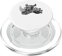 Disco de Hockey sobre Hielo Rhino Cartoon Sports, Mascota del Equipo de rinocerontes PopSockets PopGrip para MagSafe