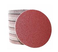 Disco de Lija, FEIHU 30 Piezas Discos de Pulir 180 mm Grano Cada5XP60/100/120/180/240/320, rojo sin perforar,papel de lija juego de platos de lija