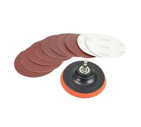 Disco de lijado de 100 mm, grano 60/80/120/180/240, rueda de pulido con almohadillas de soporte de gancho y bucle for amoladora, 10 unidades