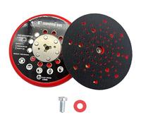 Disco de lijado de 150 mm para Bosch GET 75-150, 6 pulgadas, 72 agujeros, poliuretano, velcro y gancho y bucle, compatible con RSM6045, con tornillos y junta roja