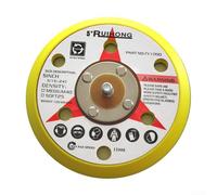 Disco de lijado flocado de poliuretano compatible con almohadillas de respaldo de rosca M8 de 5 pulgadas de diámetro, 6 agujeros para lijadoras eléctricas