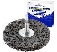 Disco de Lijar para Taladros y Amoladoras Rectas Ø100 mm H14 mm Máx 80 m/s Máx RPM 4500 - Disco Abrasivo para Limpiar Barniz y Oxido Apto para Acero Piedra Madera y Plástico - MONTERAL