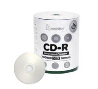 Disco de medios grabables en blanco imprimible con concentrador de tinta de plata Smartbuy de 100 discos CD-R de 700 MB/80 min y 52x