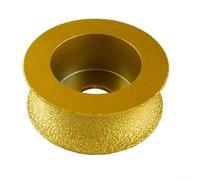 Disco de molienda de perfil, 74 x 20 mm, soldado al vacío, rueda de esmeril para cantos de piedra, piso, aplanamiento, preparación de hormigón, grano dorado 50, se adapta a 100 ángulos (25 mm)