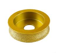 Disco de molienda soldado al vacío seco de 74 x 20 mm perfil con borde redondeado abrasivo para mármol, granito, cuarzo, piedra, vidrio, adecuado para decoración de edificios, grano 50 (15 mm)