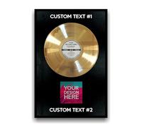 Disco de Oro o Platino Enmarcado y Personalizable - Premio al logro de una vida - Idea de Regalo para Cantantes, músicos, Artistas, DJ y fanáticos (Vertical)